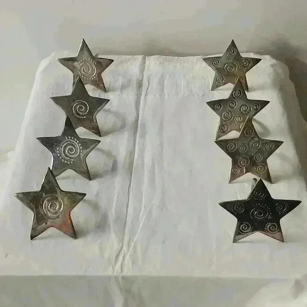 Steel star  shaped napkin holders -lot of 8